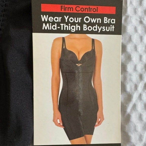 F.I.T. Figure Improving Technology FIRM CONTROL mid-size bodysuit  MEDIUM BLACK - Picture 6 of 9